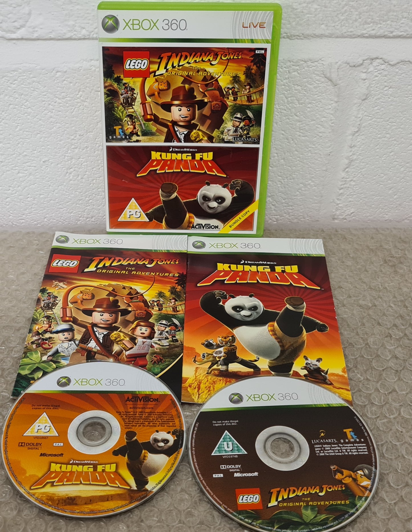 Lego Indiana Jones & Kung Fu Panda Bundle Copy Microsoft Xbox 360 Game