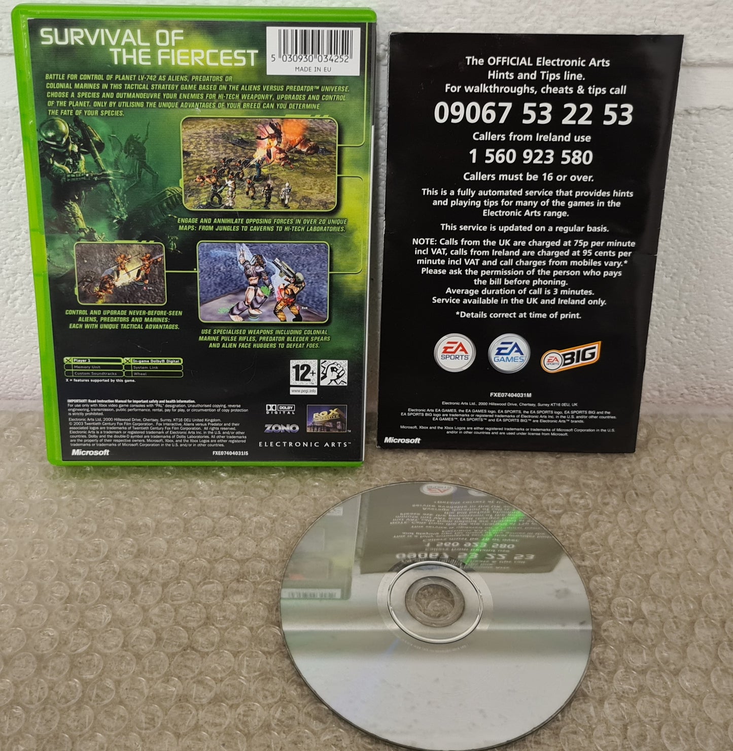 Aliens Vs Predator Extinction Microsoft Xbox Game