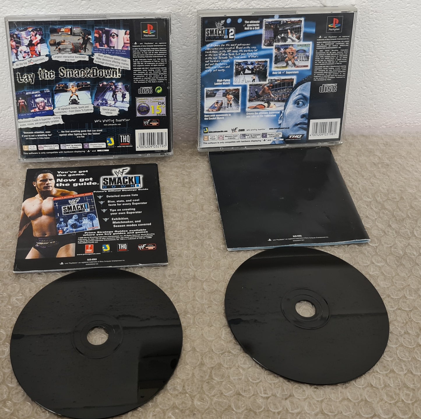 WWF Smackdown 1 & 2 Sony Playstation 1 (PS1) Game Bundle