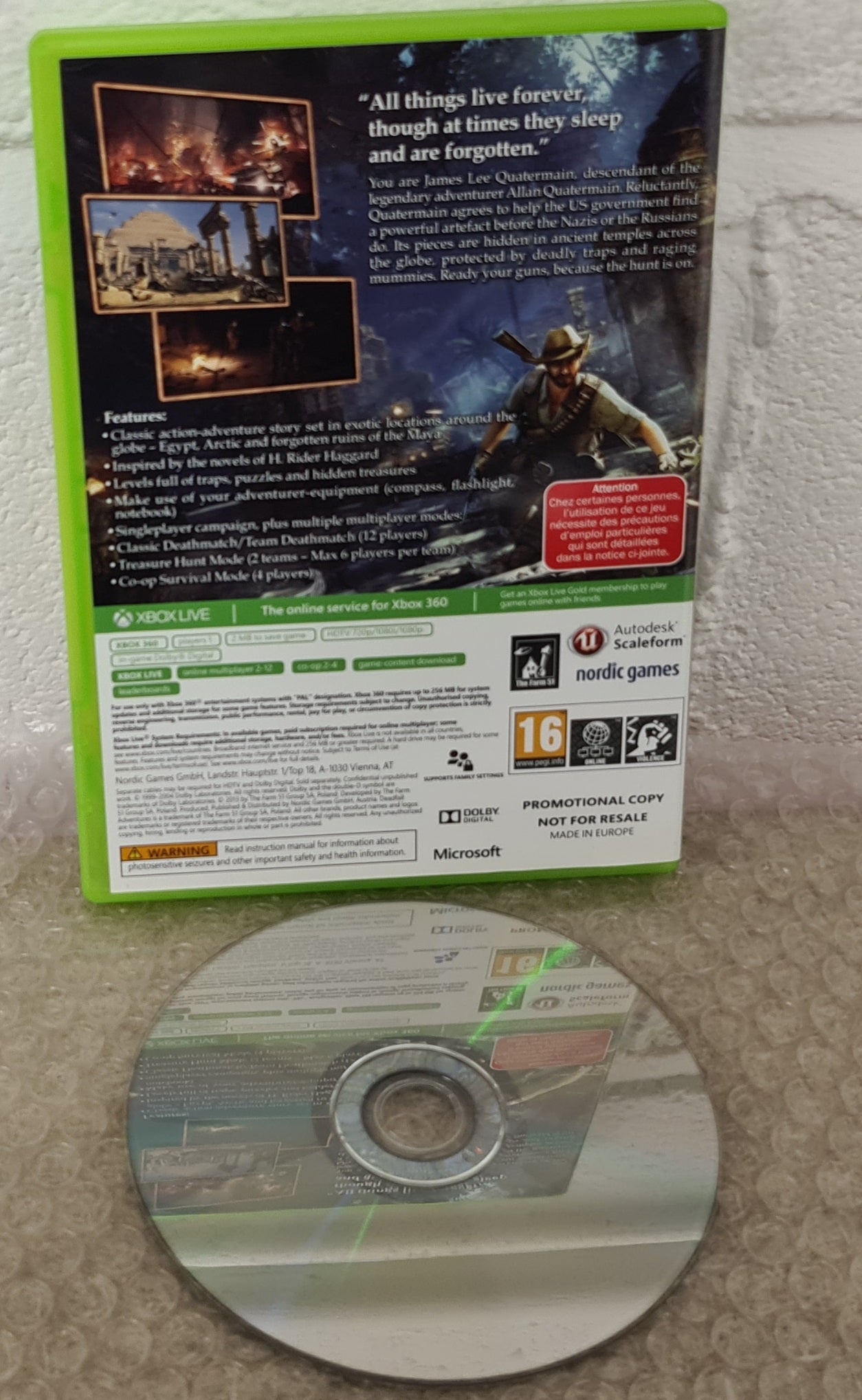 Deadfall Adventures RARE Promotional Copy Not for Resale Microsoft Xbox 360 Game