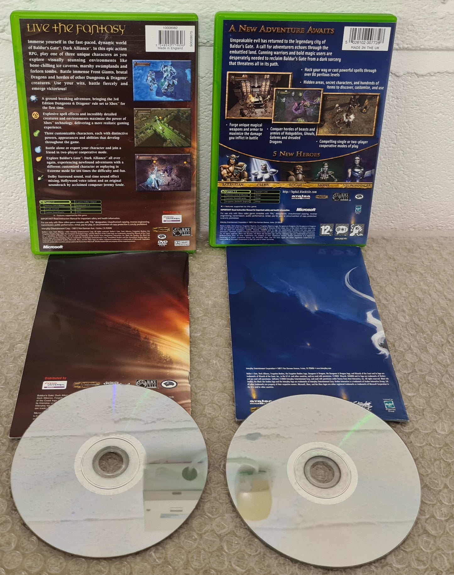 Baldur's Gate Dark Alliance 1 & 2 Microsoft Xbox Game Bundle
