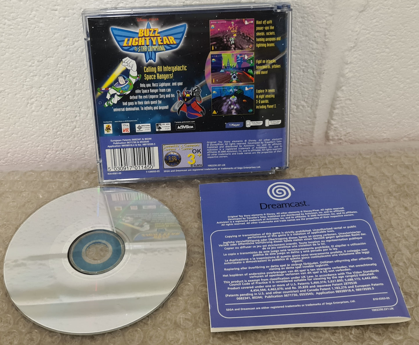 Disney Pixar Buzz Lightyear of Star Command Sega Dreamcast Game