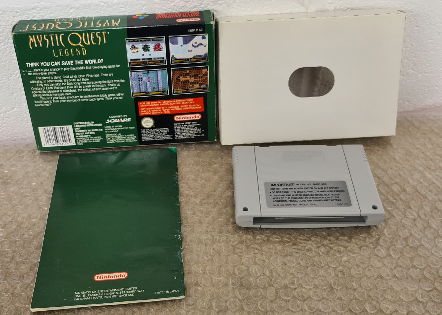 Mystic Quest Legend Super Nintendo Entertainment System (SNES) Game