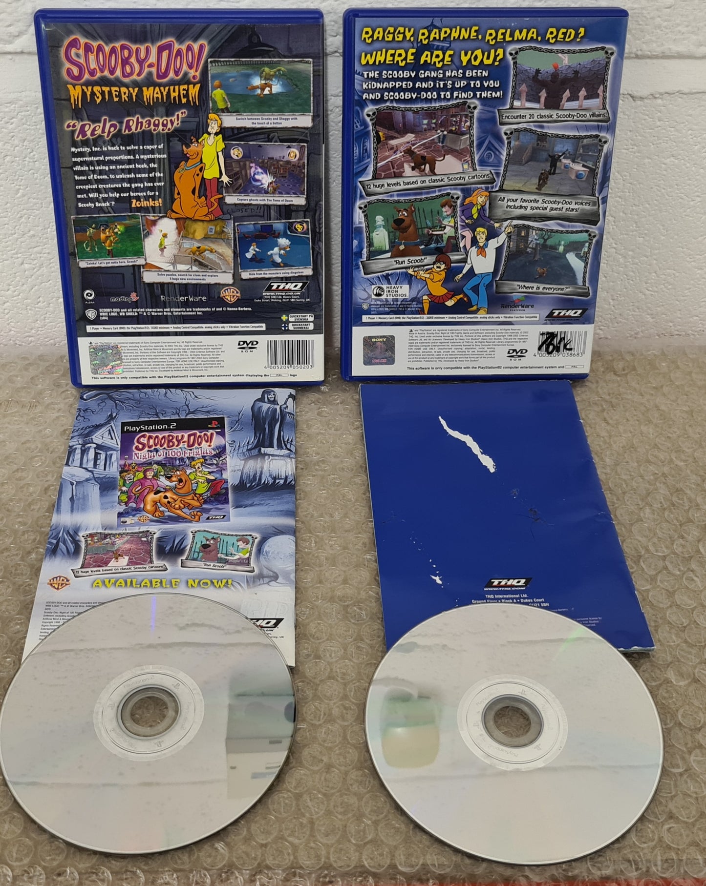 Scooby-Doo Night of 100 Frights & Mystery Mayhem Sony Playstation 2 (PS2) Game Bundle