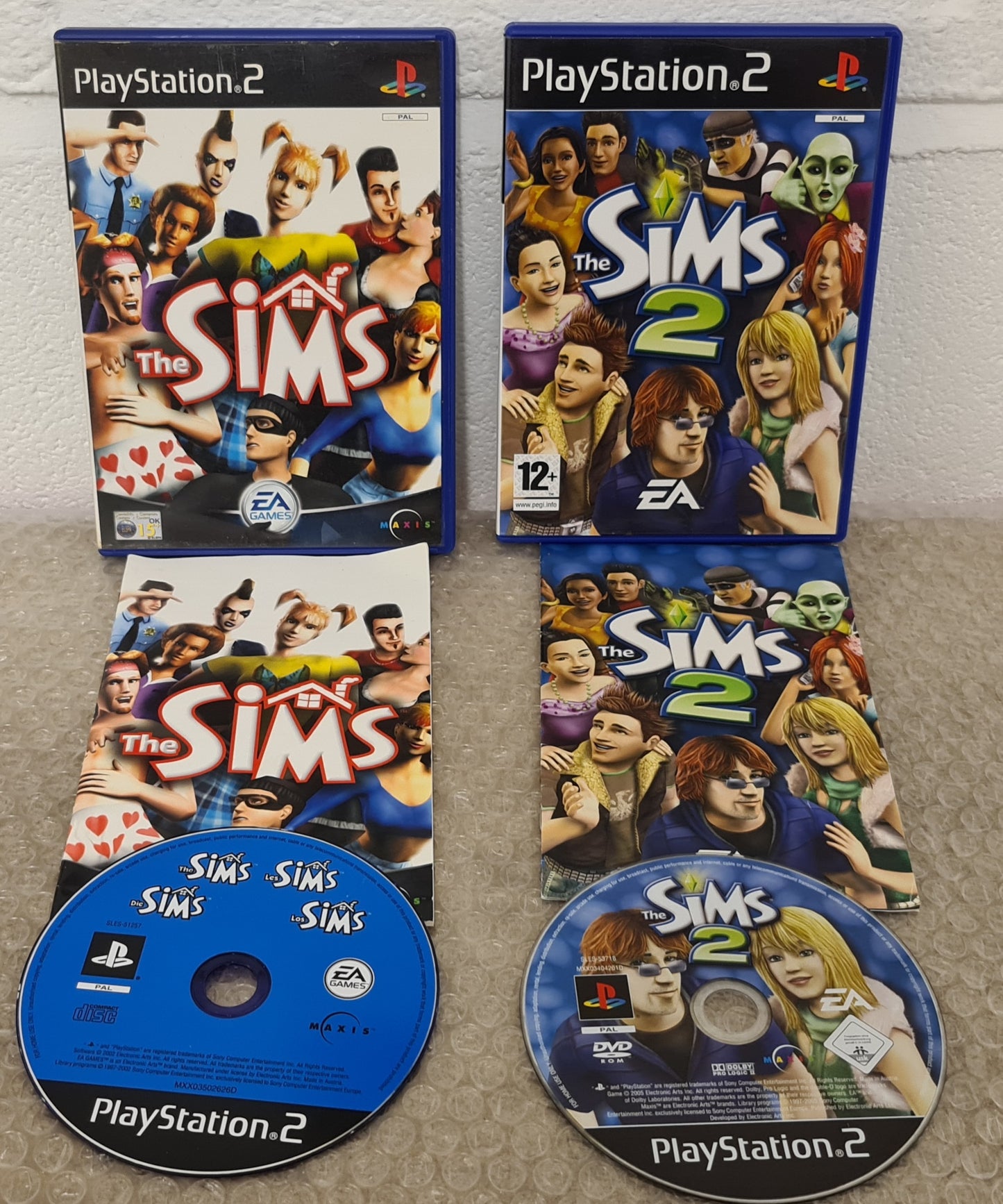 The Sims 1 & 2  Sony Playstation 2 (PS2) Game Bundle