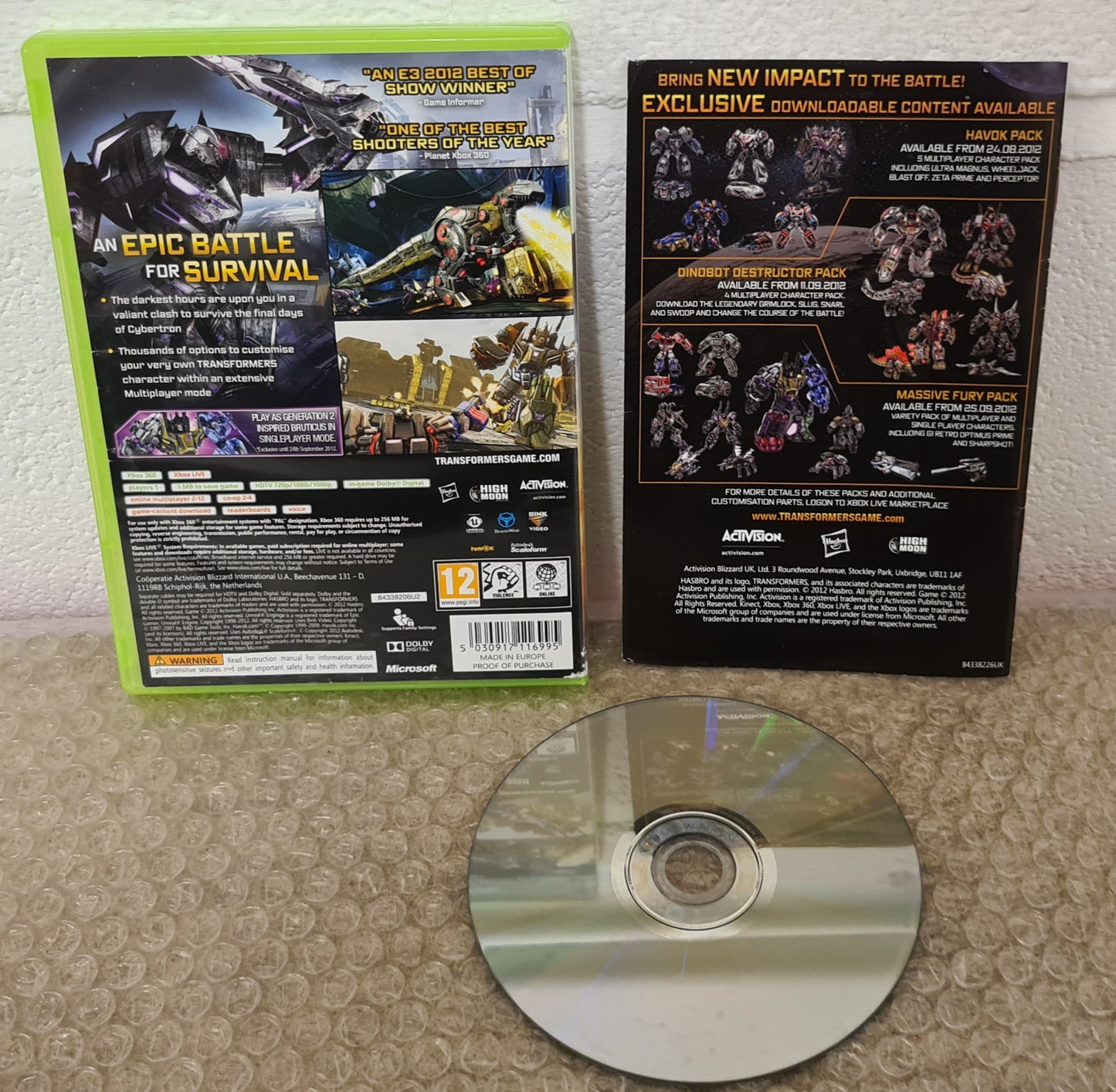 Transformers Fall of Cybertron Microsoft Xbox 360 Game