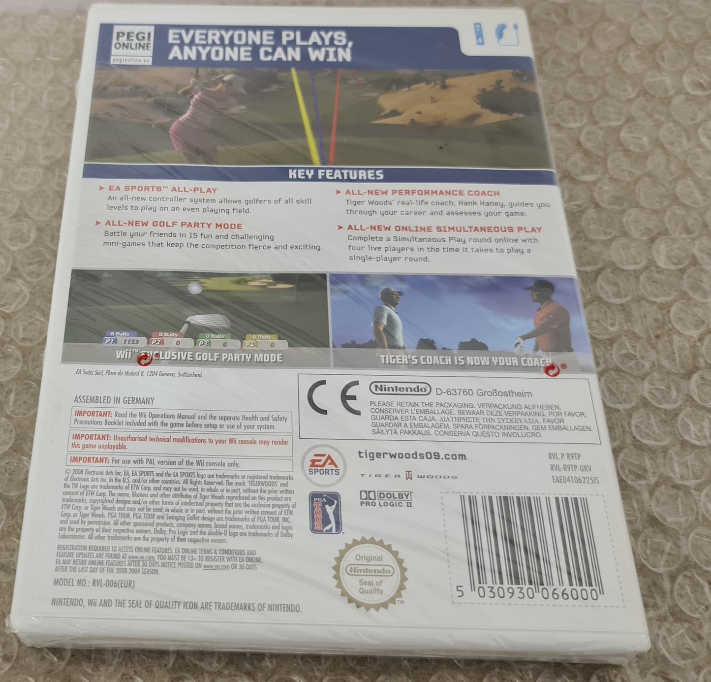 Brand New and Sealed Tiger Woods PGA Tour 09 All-Play Nintendo Wii Game