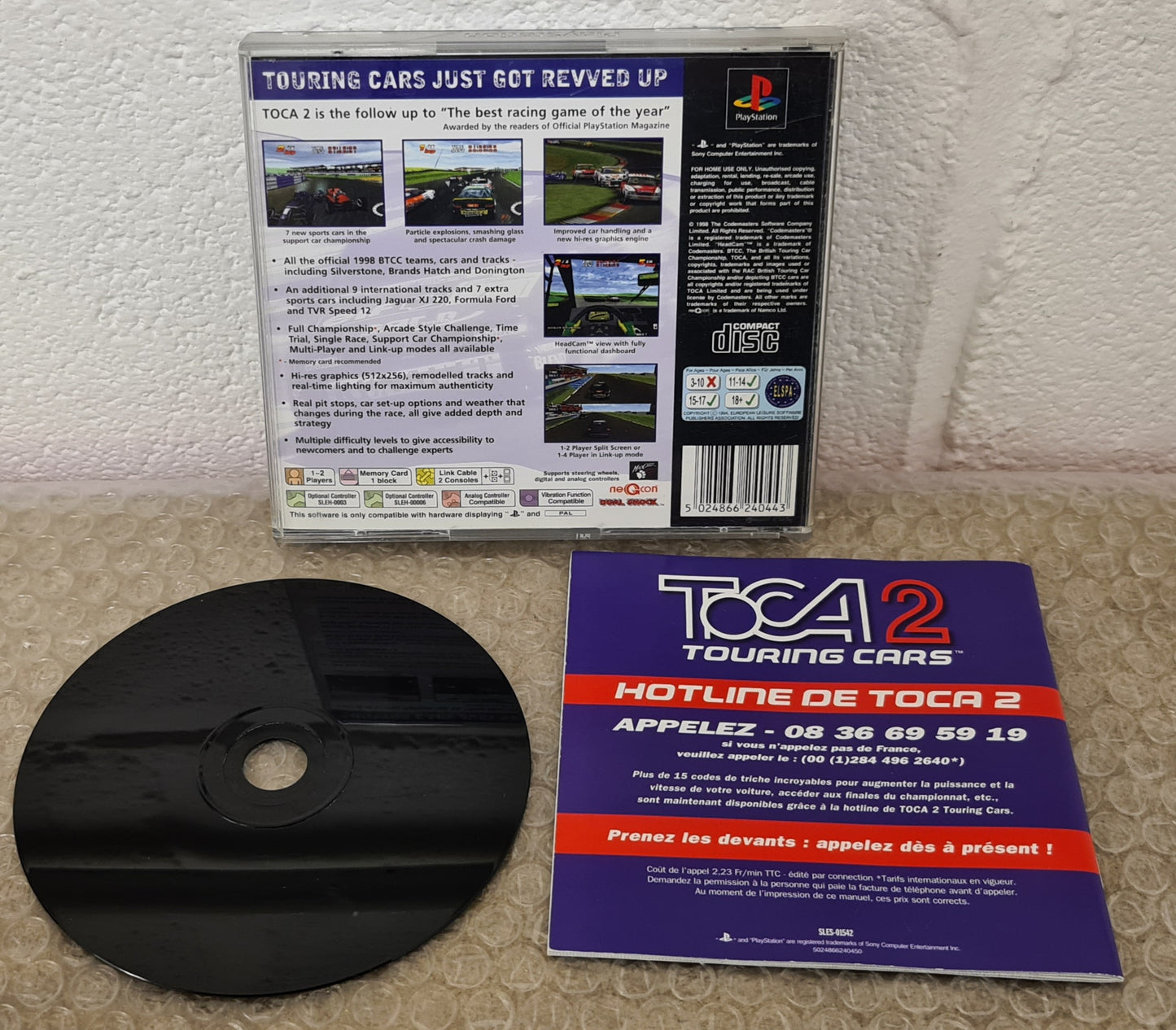 Toca Touring Cars 2 RARE Inlay Sony Playstation 1 (PS1) Game