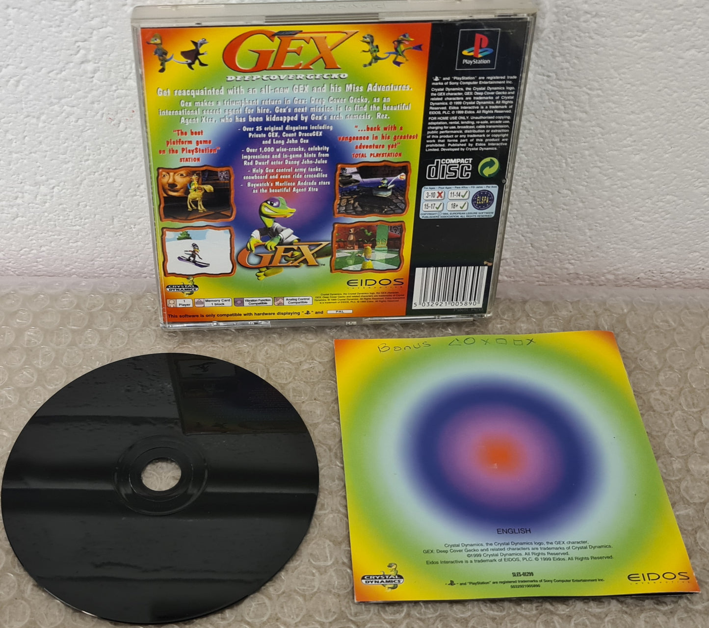 Gex Deep Cover Gecko Black Label Sony Playstation 1 (PS1) Game