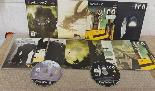 Shadow of the Colossus & ICO with Art Cards Swedish Case & Manual Sony Playstation 2 (PS2) Game Bundle