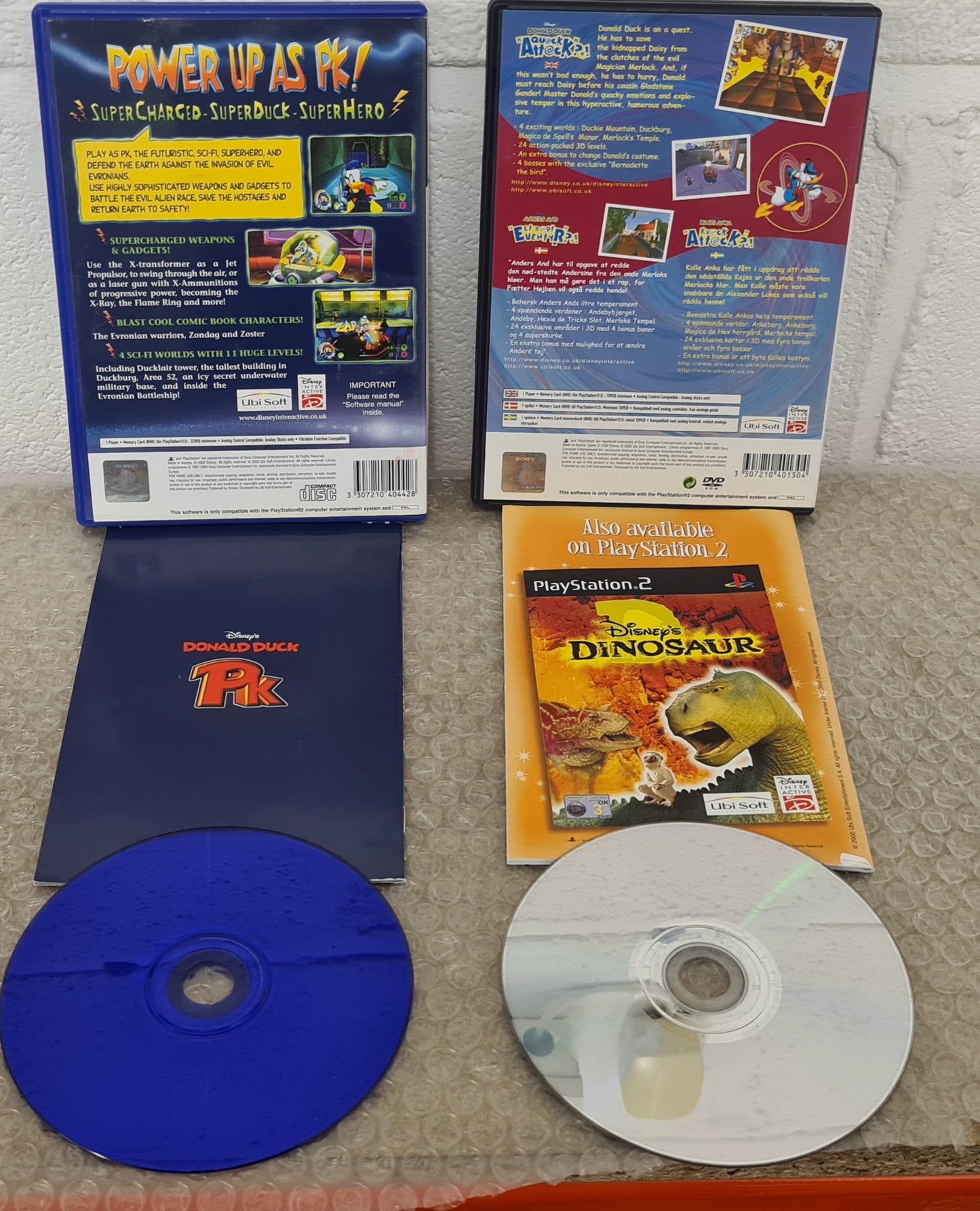 Donald Duck Quack Attack & PK Sony Playstation 2 (PS2) Game Bundle