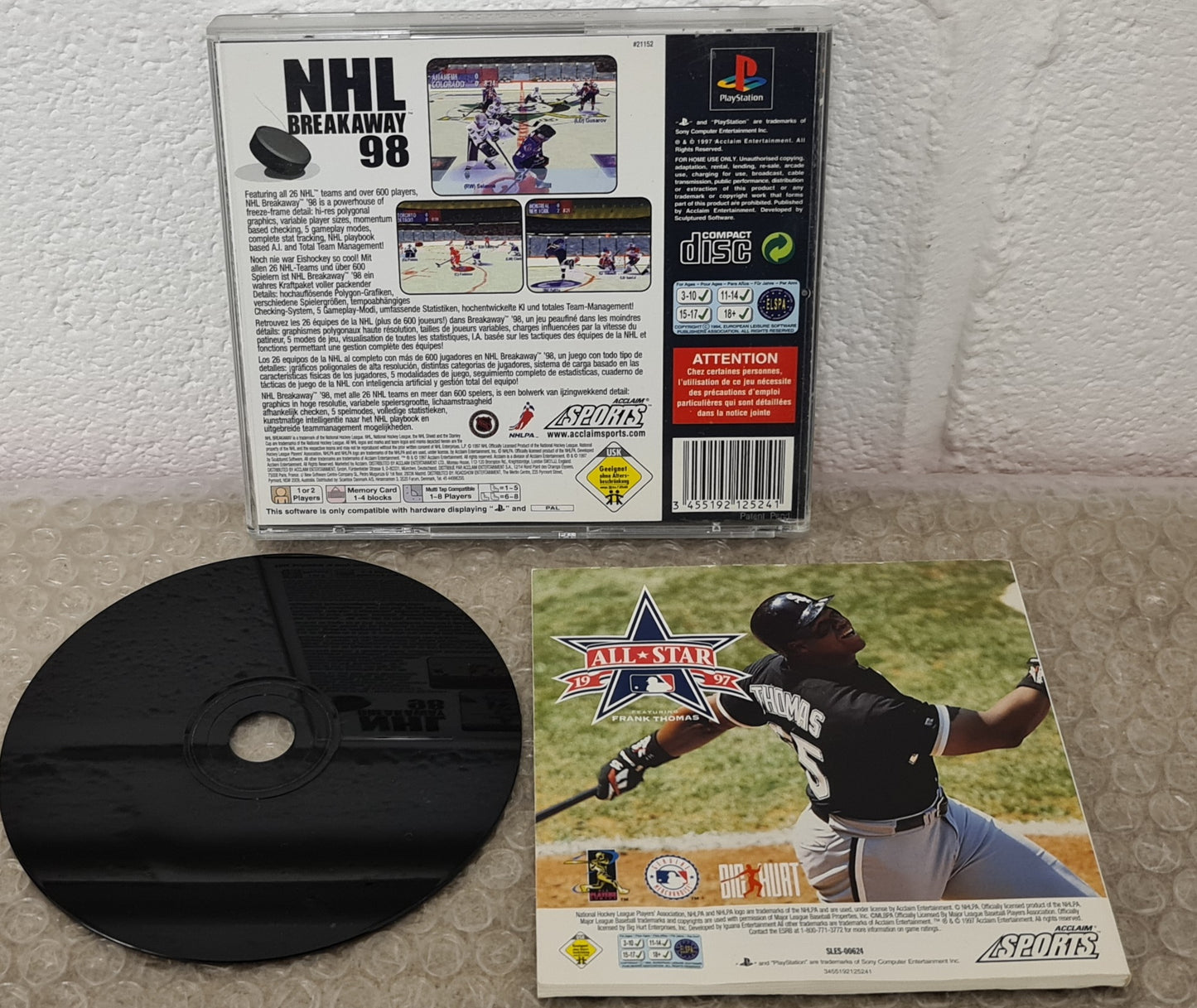 NHL Breakaway 98 Sony Playstation 1 (PS1) Game