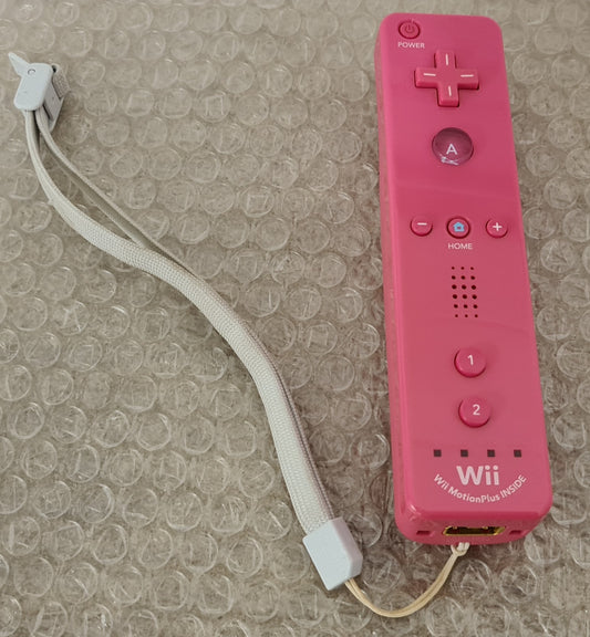 Pink Official Nintendo Wii Controller with Motion Plus Built Inside Accessory