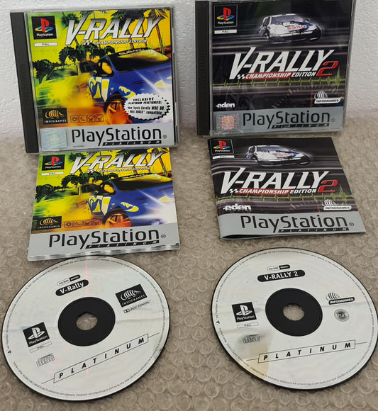 V-Rally 1 & 2 Sony Playstation 1 (PS1) Game Bundle