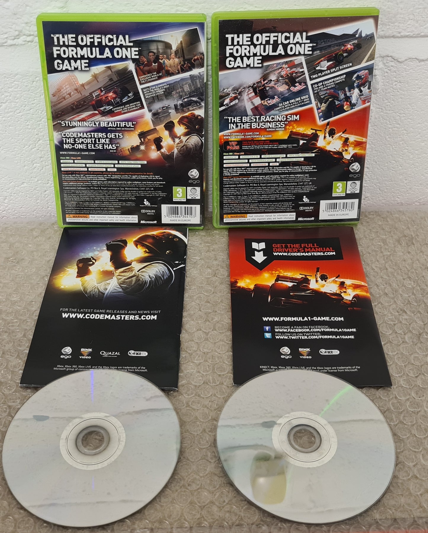 F1 2010 & 2011 Microsoft Xbox 360 Game Bundle