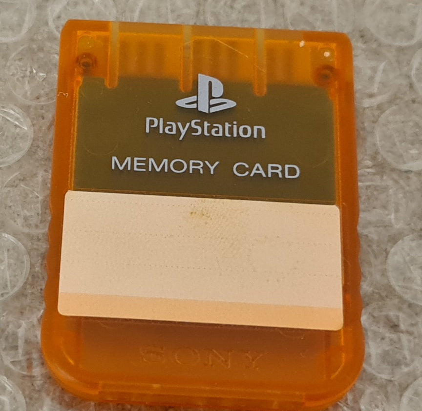 Official Sony Playstation 1 (PS1) Crystal Orange Memory Card