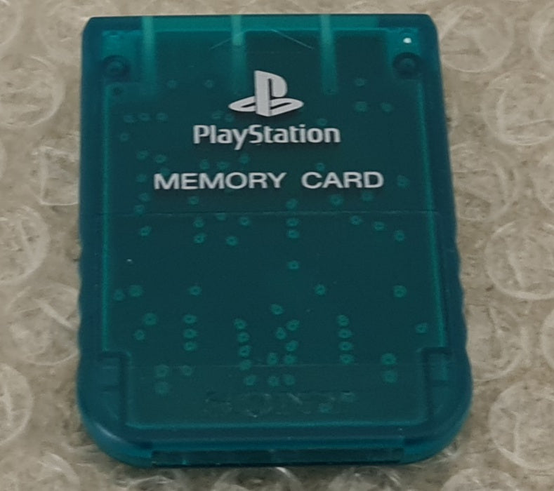 Official Sony Playstation 1 (PS1) Crystal Green Memory Card Accessory