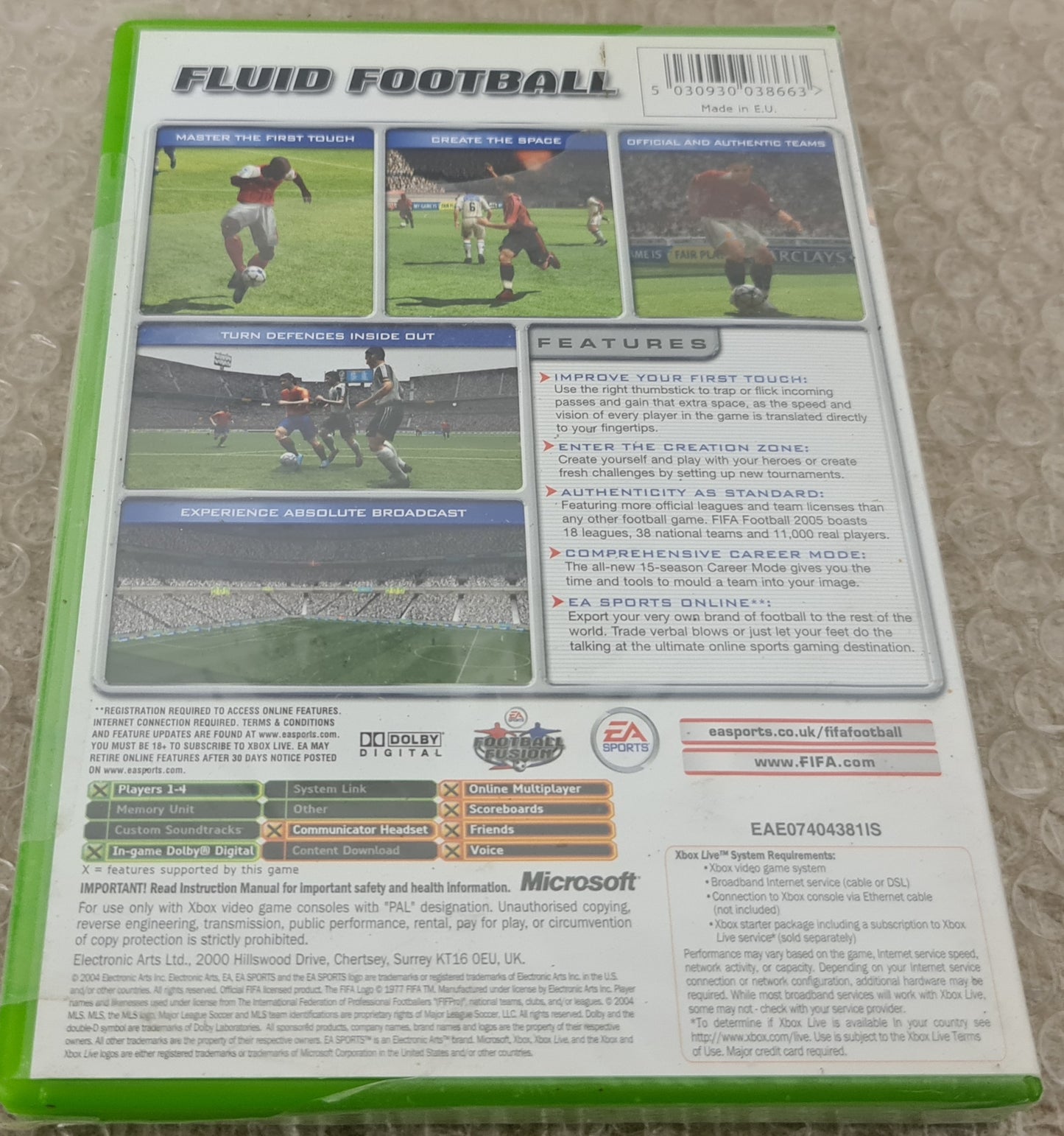 Brand New and Sealed FIFA 2005 Microsoft Xbox Game