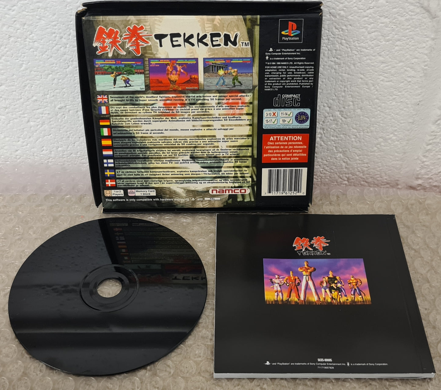 Tekken in RARE Card Case PS1 (Sony Playstation 1) Game