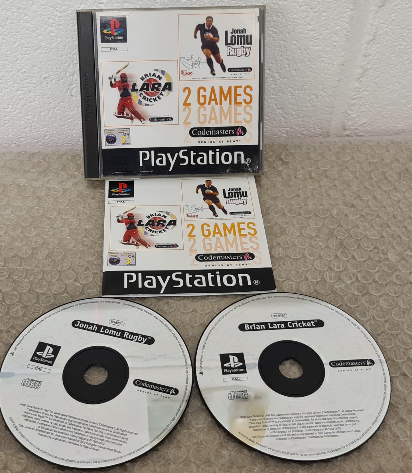 Jonah Lomu Rugby & Brian Lara Cricket Multipack Sony Playstation 1 (PS1) Game