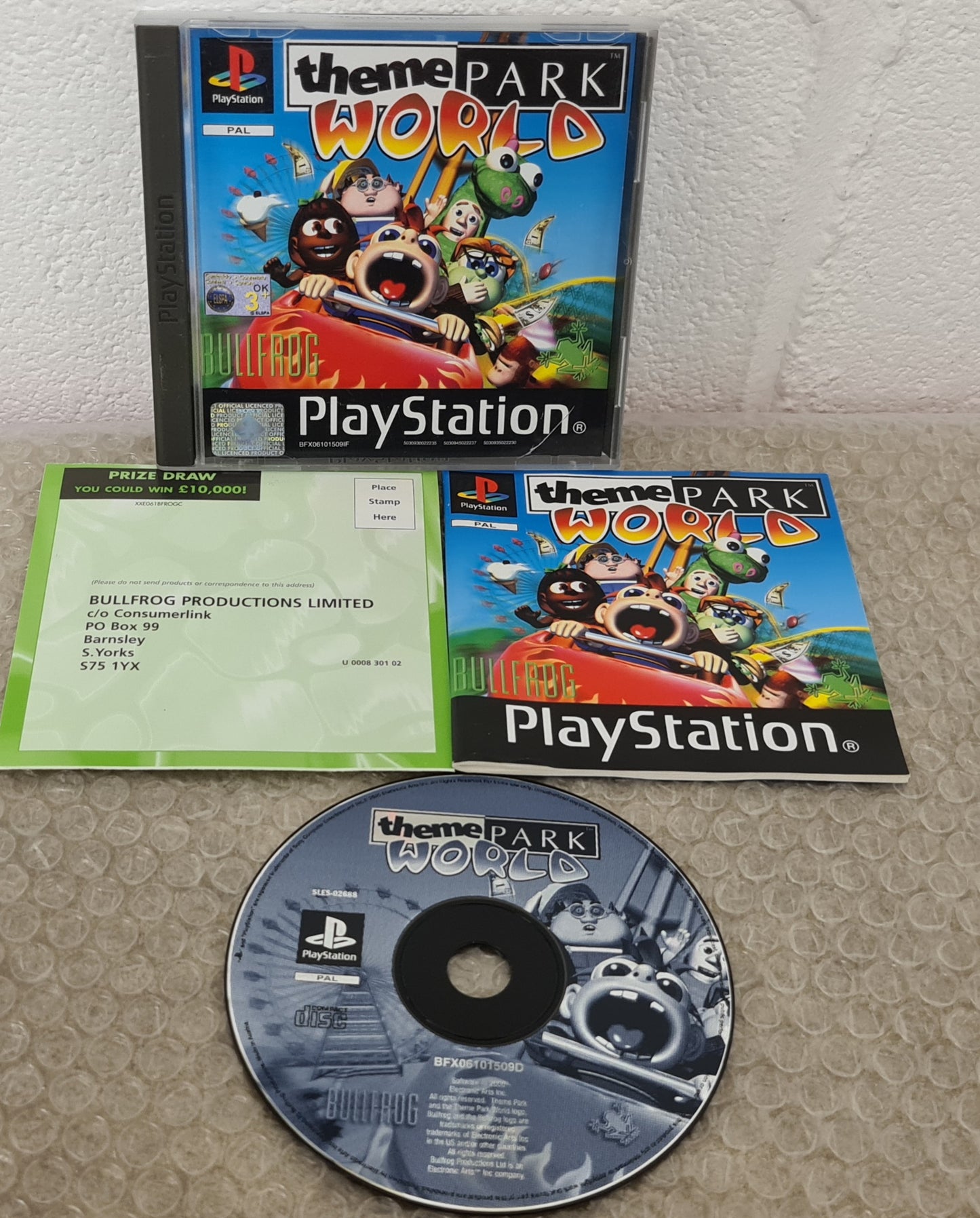 Theme Park World Black Label Sony Playstation 1 (PS1) Game