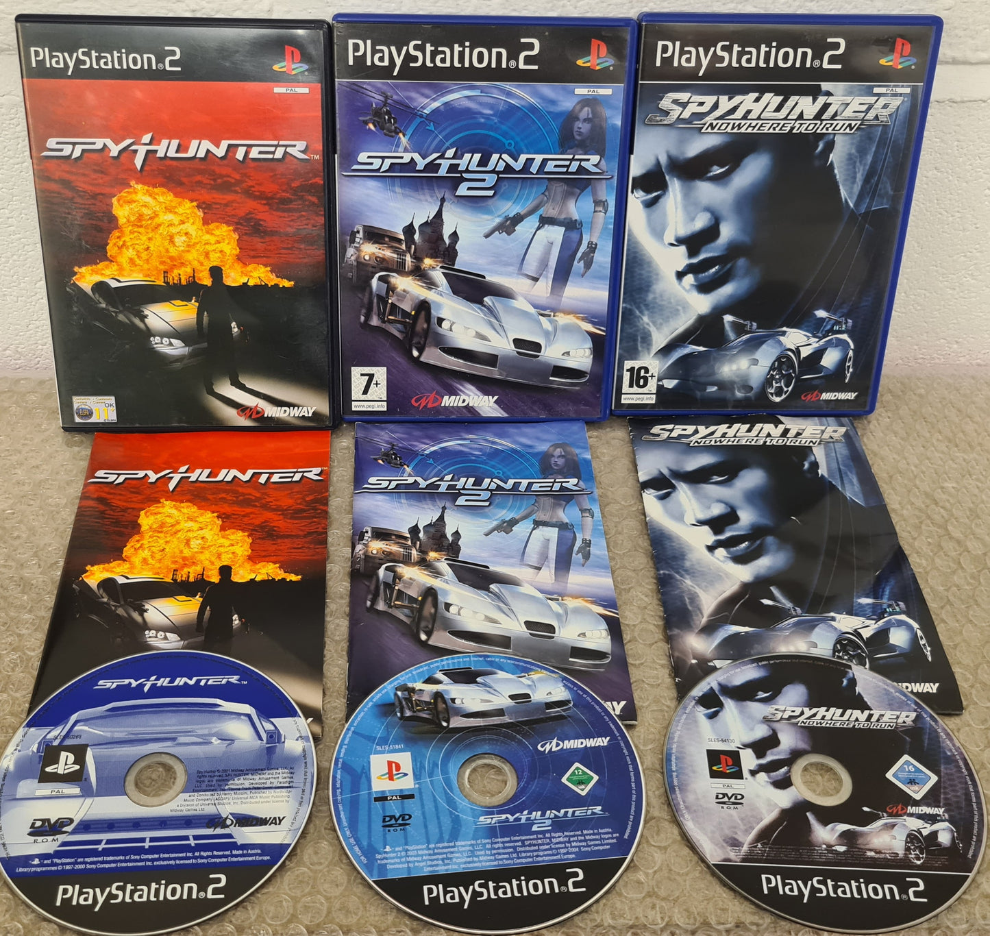 Spy Hunter 1, 2 & Nowhere to Run Sony Playstation 2 (PS2) Bundle