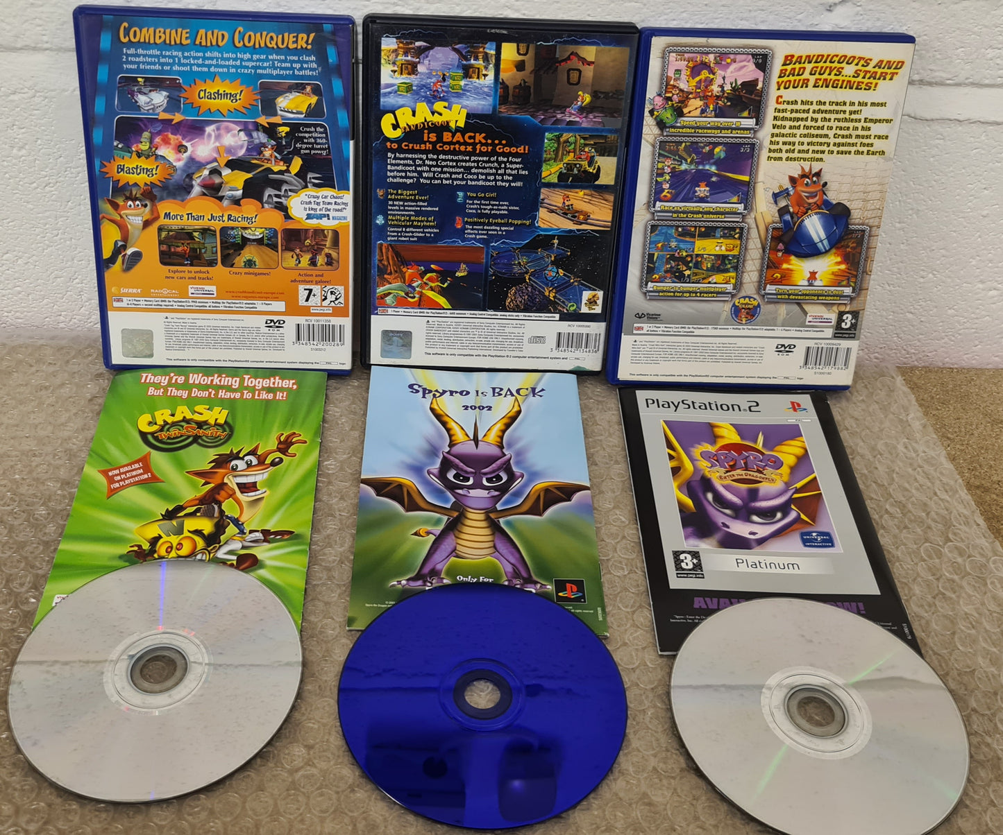 Crash Tag Team Racing, Nitro Kart & Wrath of Cortex Sony Playstation 2 (PS2) Bundle