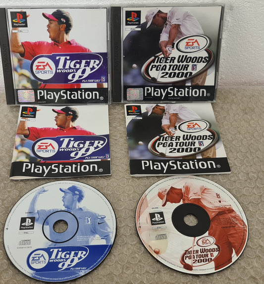 Tiger Woods PGA Tour 99 & 2000 Sony Playstation 1 (PS1) Game Bundle