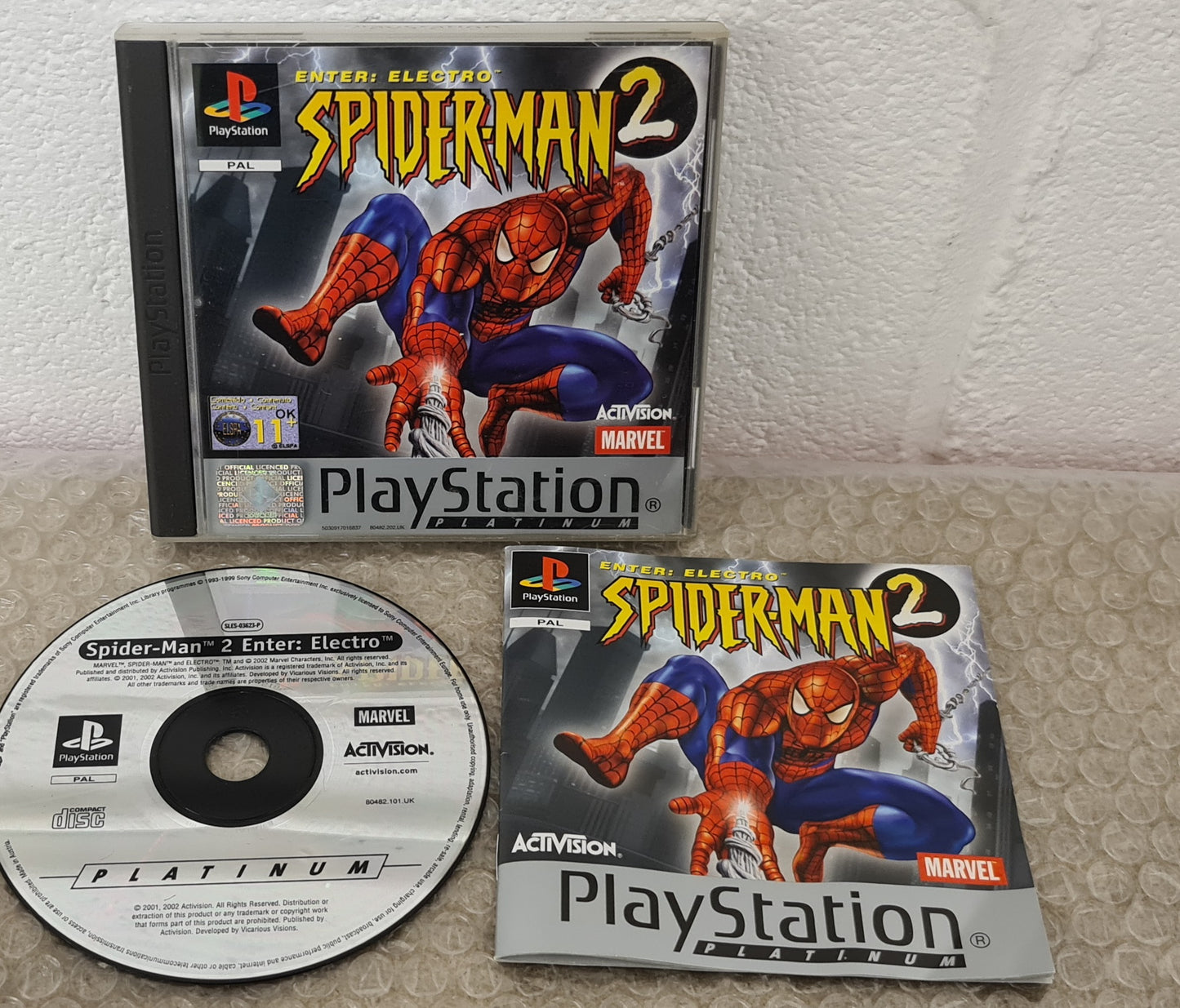Spider-Man 2 Enter Electro Platinum Sony Playstation 1 (PS1) Game