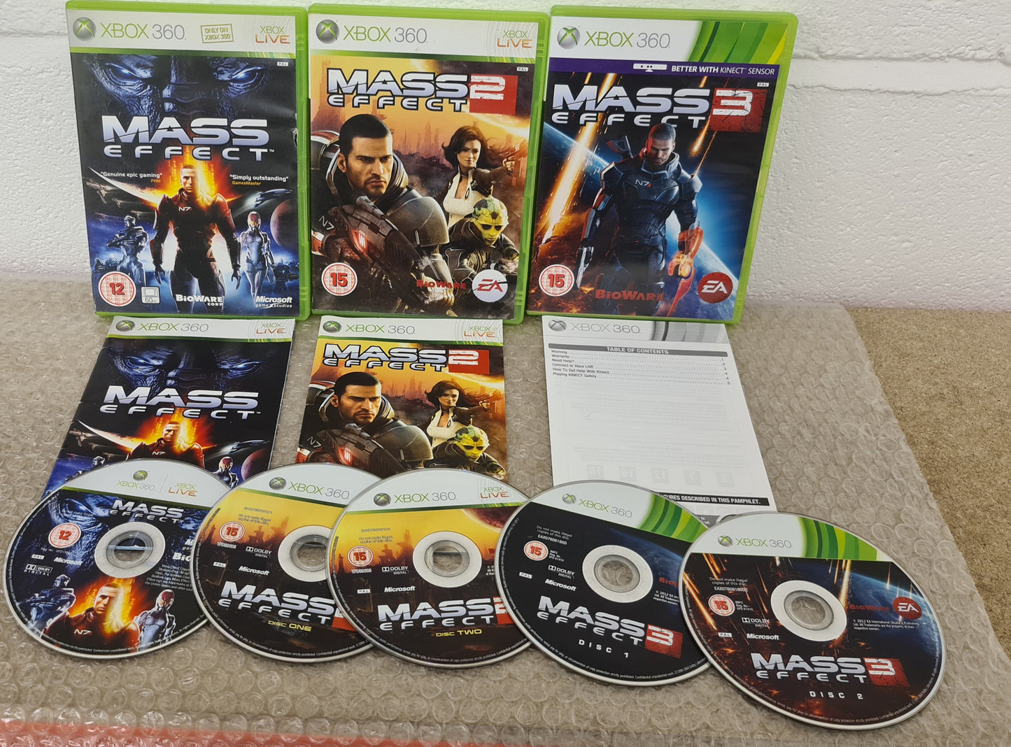 Mass Effect 1 - 3 Microsoft Xbox 360 Game Bundle