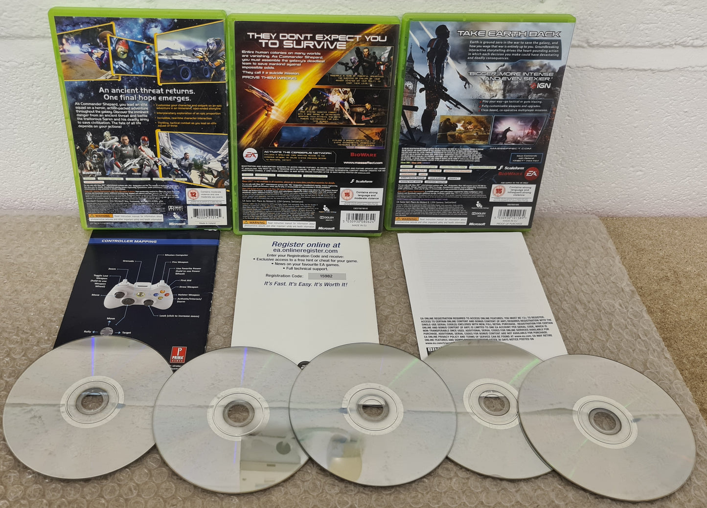 Mass Effect 1 - 3 Microsoft Xbox 360 Game Bundle