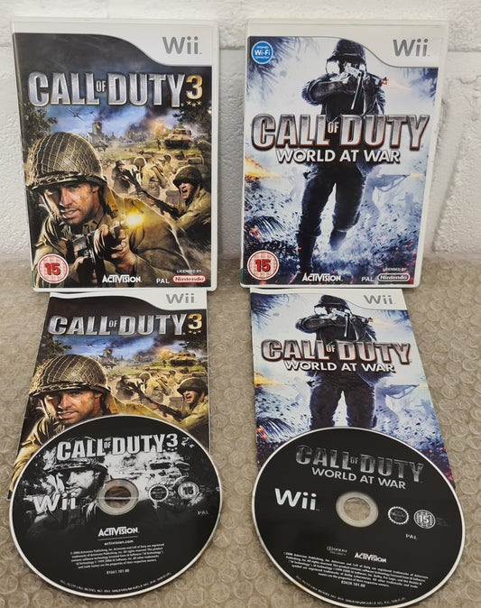 Call of Duty 3 & World at War Nintendo Wii Game Bundle