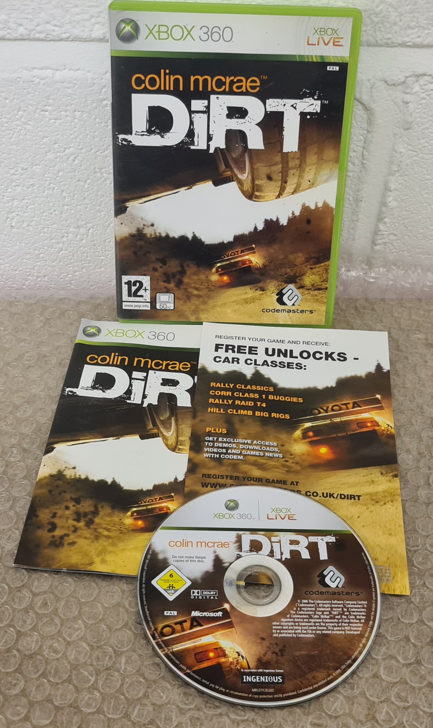 Colin McRae Dirt Microsoft Xbox 360 Game