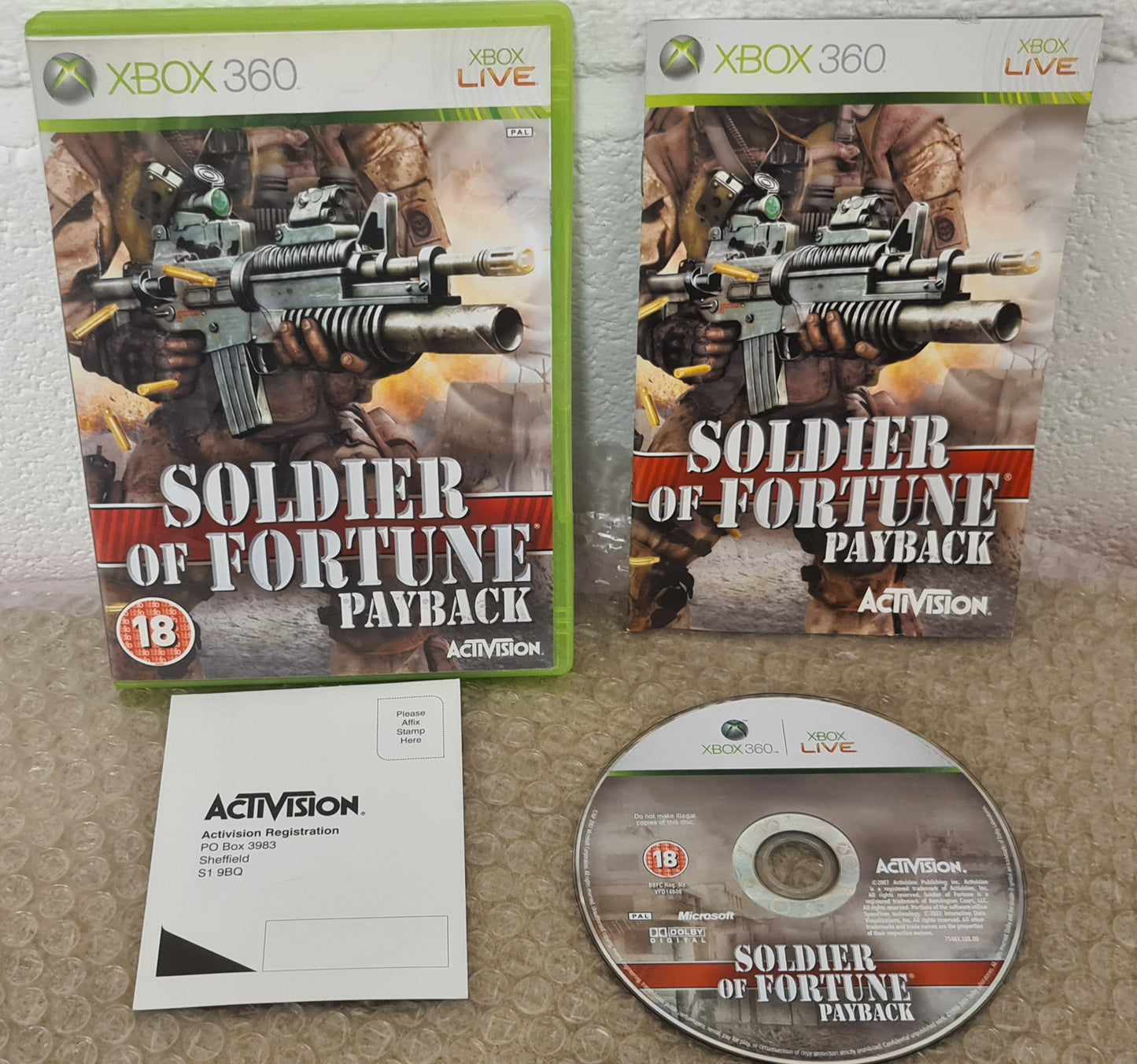 Soldier of Fortune Payback Microsoft Xbox 360 Game