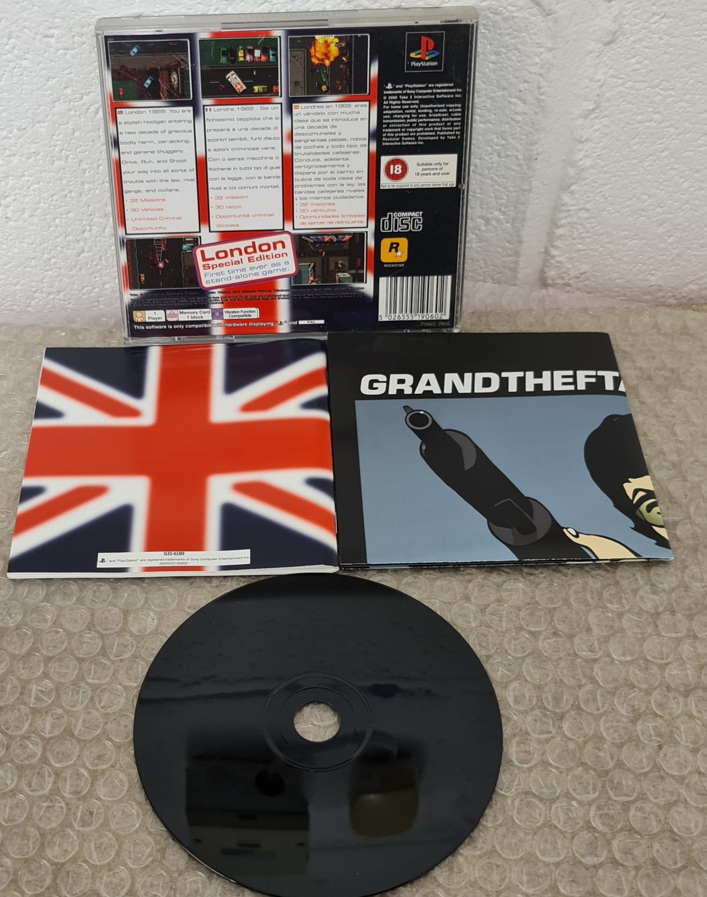 Grand Theft Auto London Special Edition with Map Sony Playstation 1 (PS1) Game