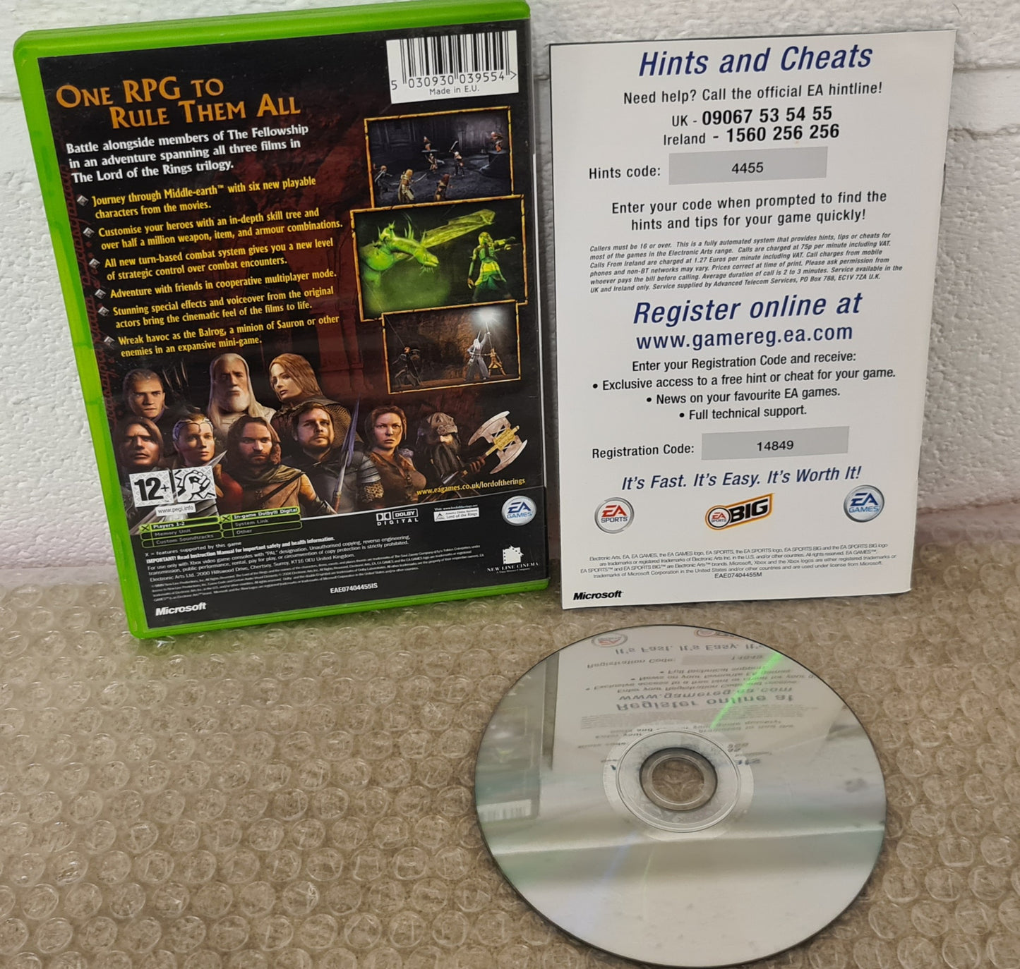 The Lord of the Rings the Third Age Microsoft Xbox Game