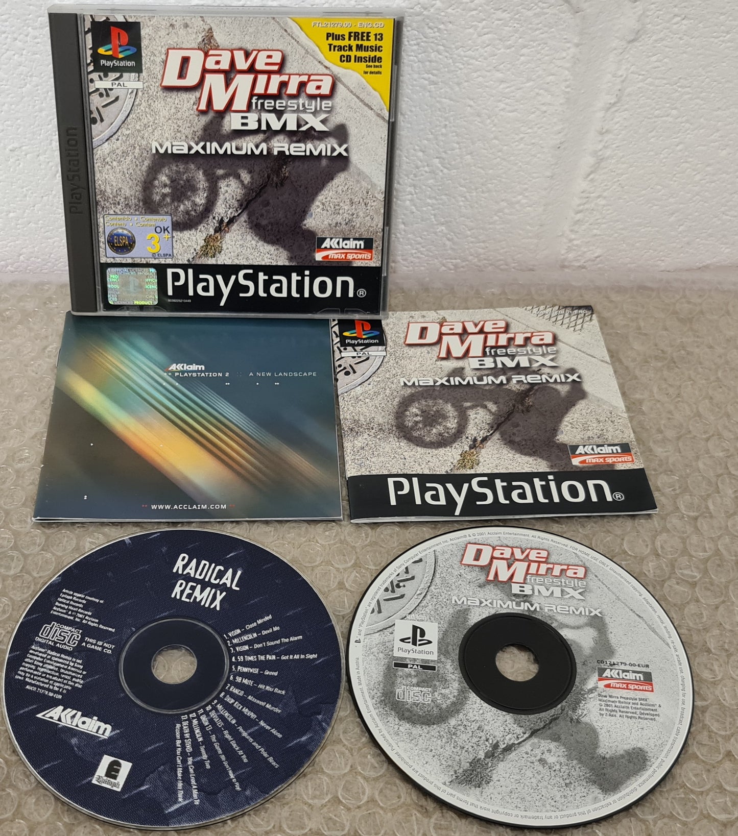 Dave Mirra Freestyle BMX Maximum Remix with Ultra RARE Music CD Sony Playstation 1 (PS1) Game