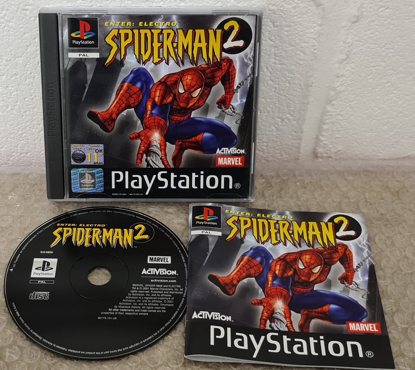 Spider-Man 2 Enter Electro Black Label Sony Playstation 1 (PS1) Game