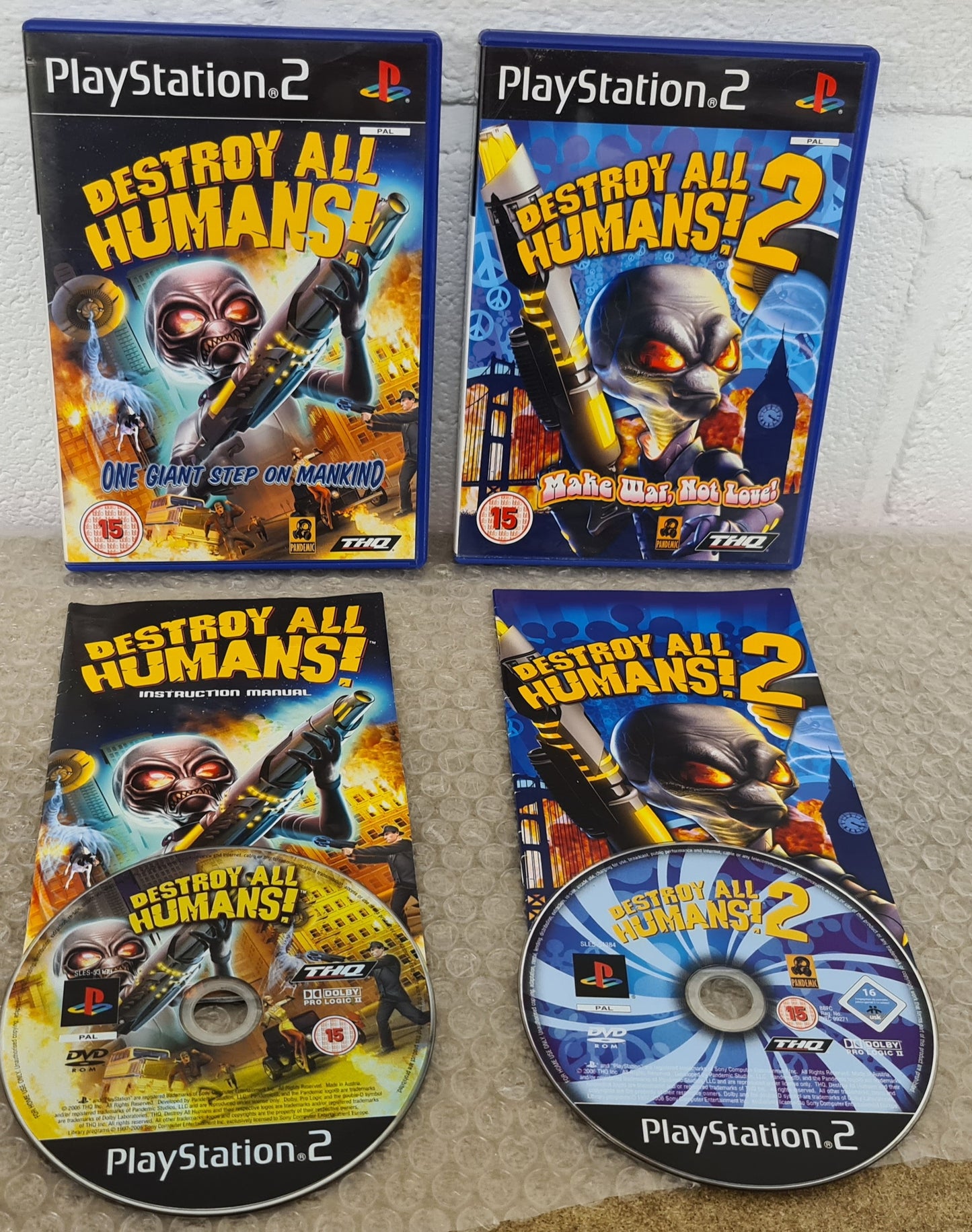 Destroy All Humans 1 & 2 Sony Playstation 2 (PS2) Game Bundle