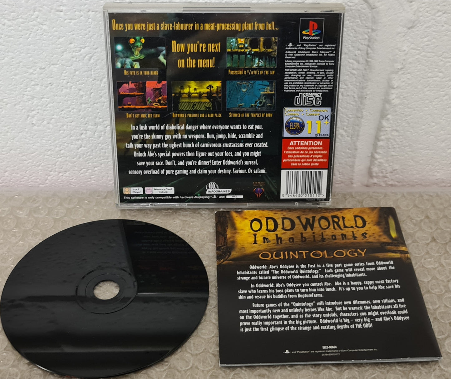 Oddworld Abe's Oddysee Best of Infograms Sony Playstation 1 (PS1) Game