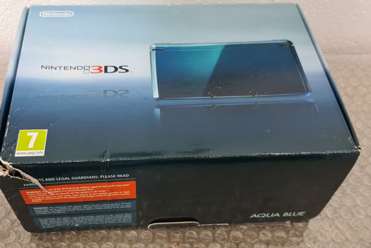 Boxed Aqua Blue Nintendo 3DS Console with 2 GB Memory Card