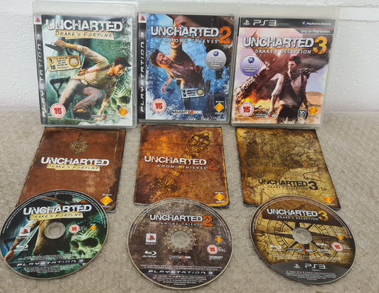 Uncharted 1 - 3 Sony Playstation 3 (PS3) Game Bundle