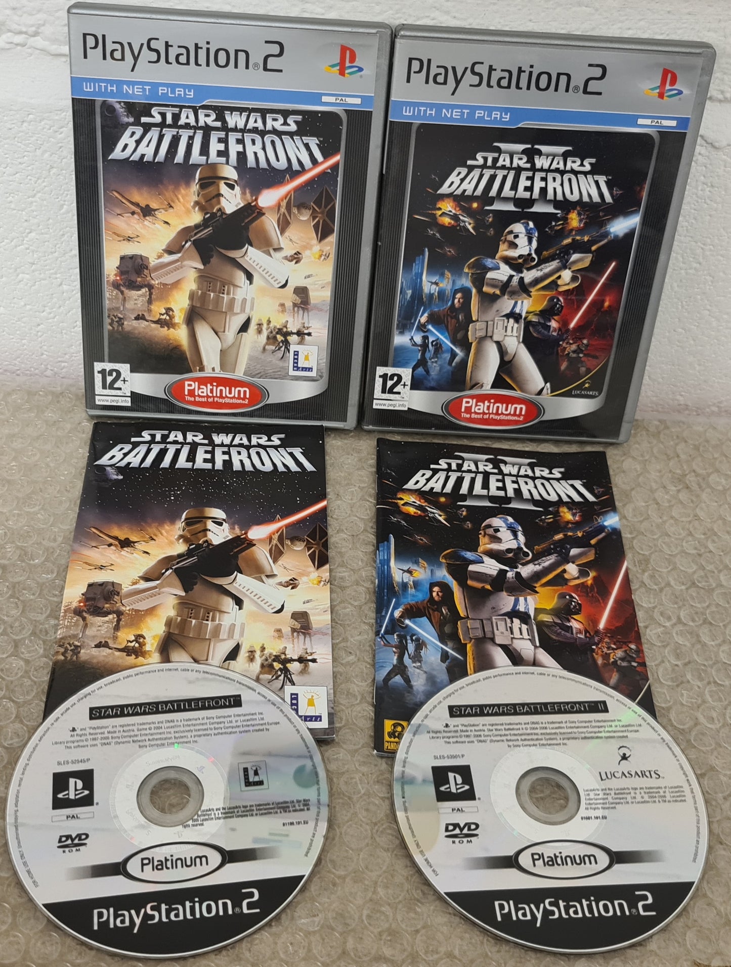 Star Wars Battlefront 1 & 2 Platinum Sony Playstation 2 (PS2) Game Bundle