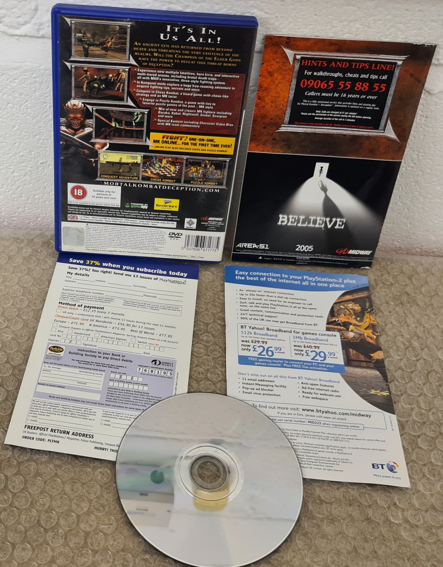 Mortal Kombat Deception Sony Playstation 2 (PS2) Game