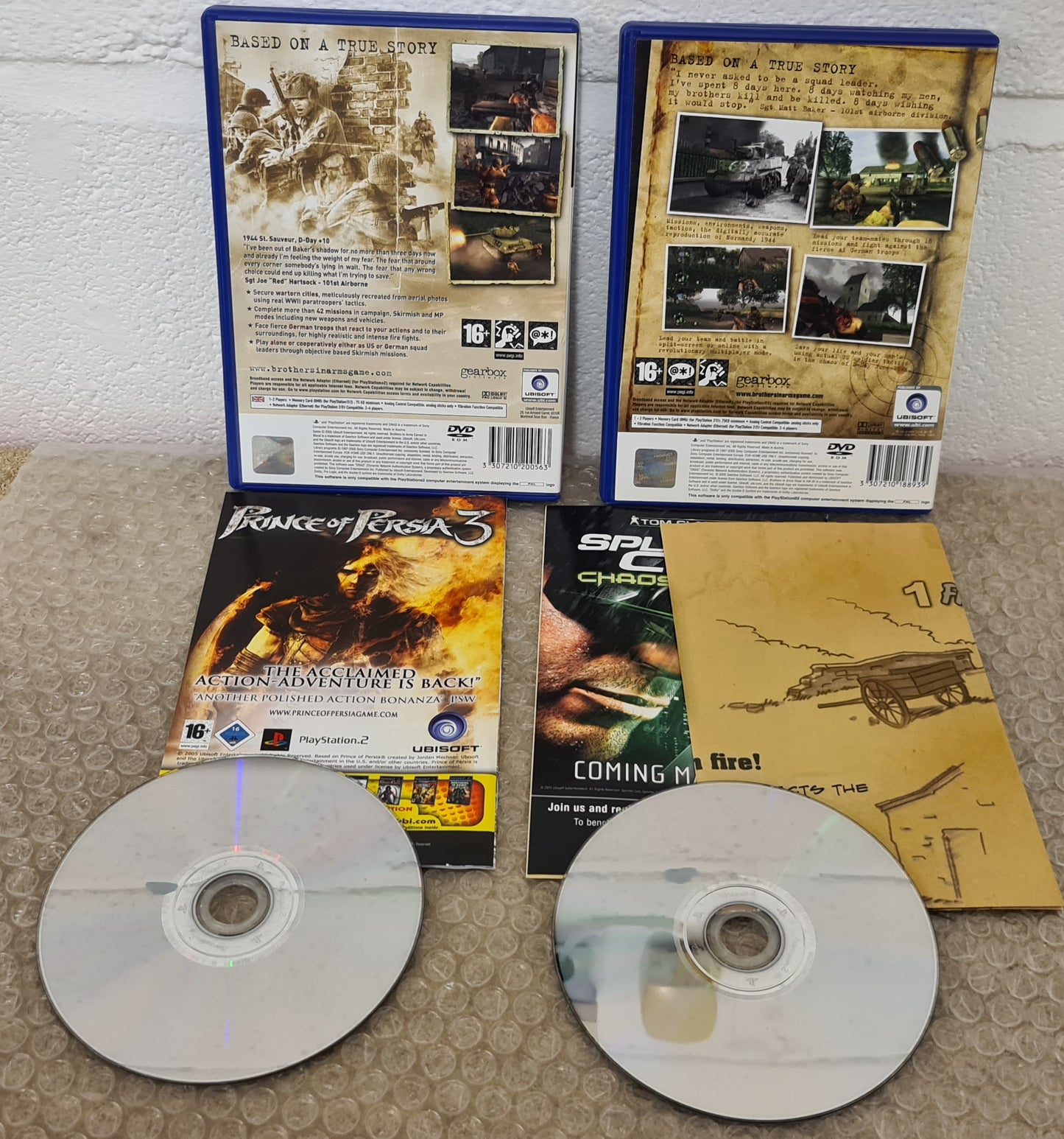 Brothers in Arms Road to Hill 30 & Earned in Blood with Map Sony Playstation 2 (PS2) Game Bundle