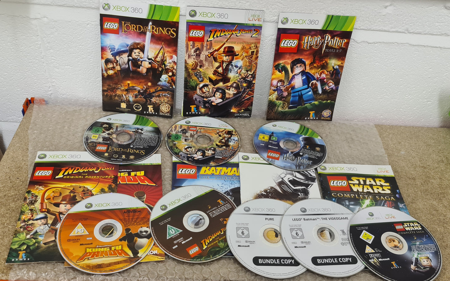 Lego X 6 Microsoft Xbox 360 Game Bundle