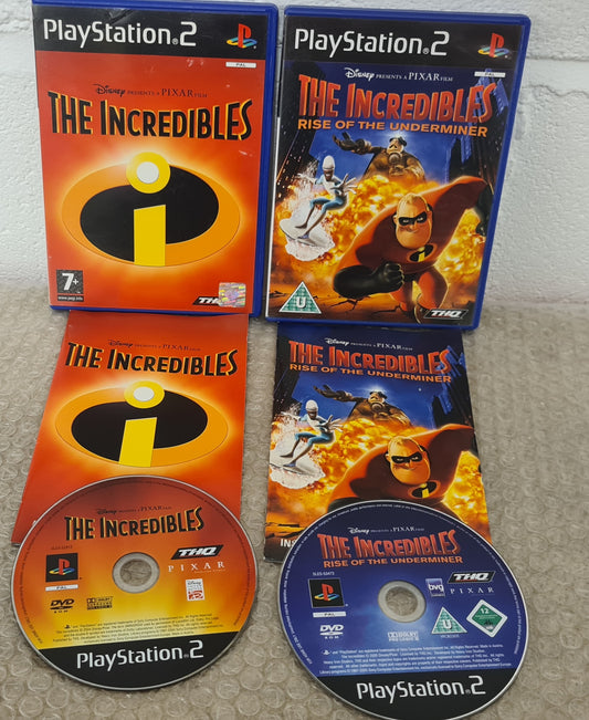 The Incredibles & Incredibles Rise of the Underminer Sony Playstation 2 (PS2) Game Bundle
