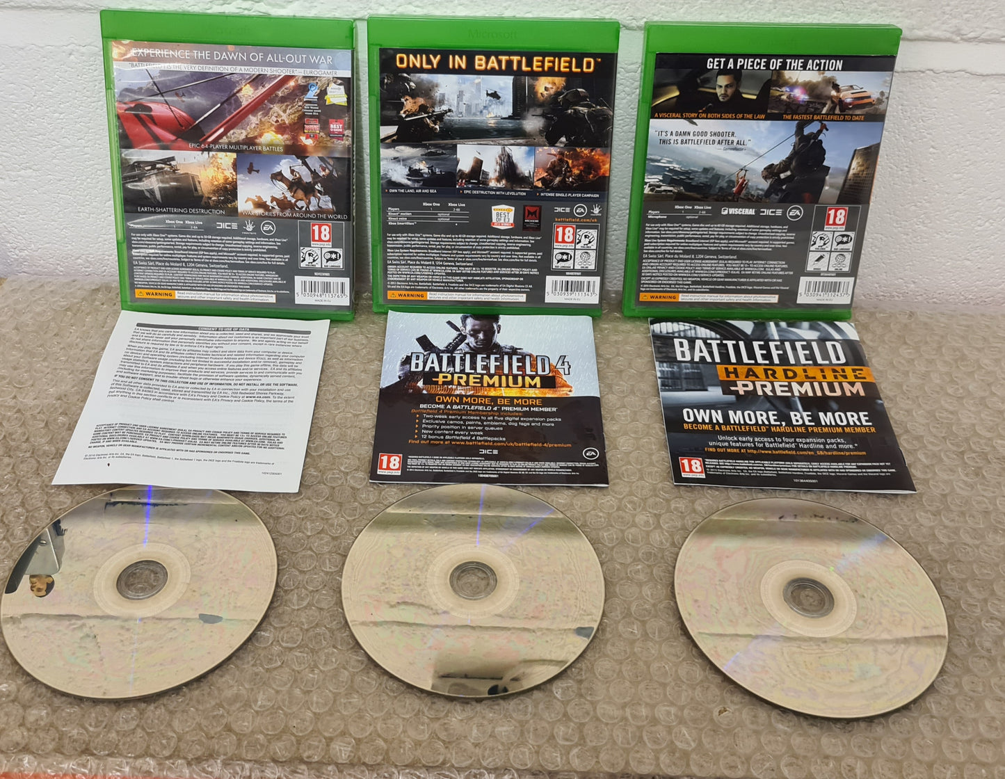 Battlefield 1, 4 & Hardline Microsoft Xbox One Game Bundle