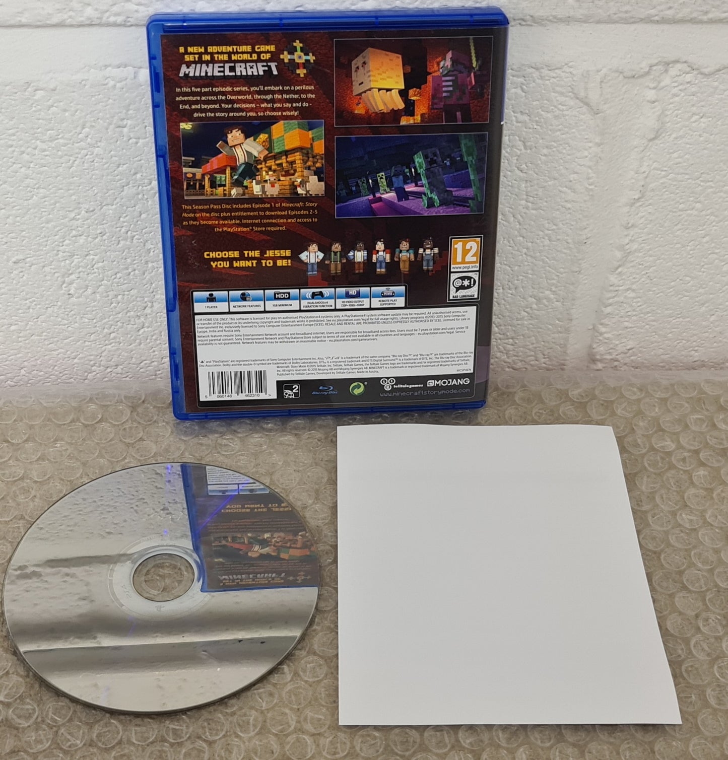Minecraft Story Mode Season Pass Disc Sony Playstation 4 (PS4) Game