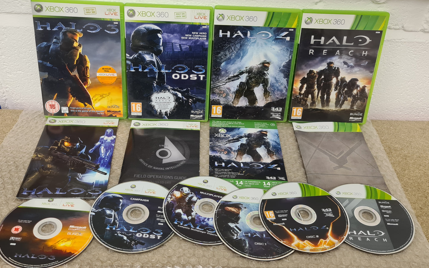 Halo X 4 with Halo 3 Poster Microsoft Xbox 360 Game Bundle